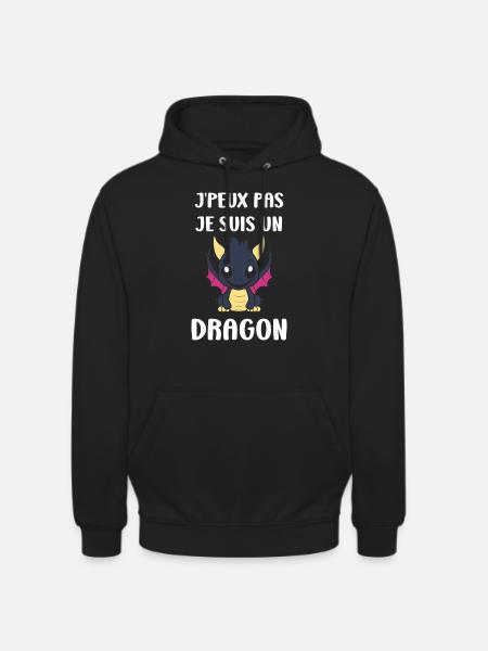 Bébé dragon - Sweat-shirt à capuche unisexe - noir