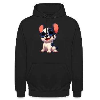French Bulldog 6 - Unisex Hoodie - black - Front - Alina (178cm) & Michal (187cm)