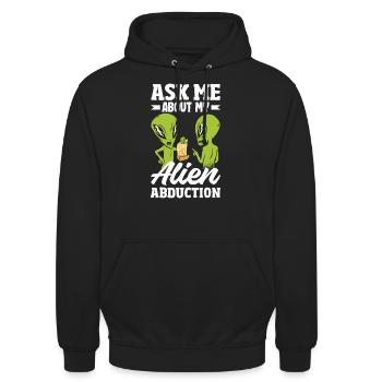 Passionné d’enlèvement galactique Alien excentrique - Sweat-shirt à capuche unisexe - noir - Devant - Alina (178cm) & Michal (187cm)
