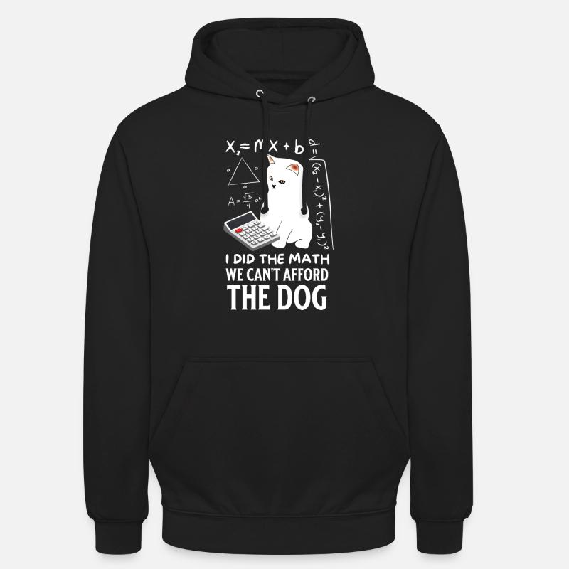 Humorous Cat Math Design - Unisex Hoodie - black