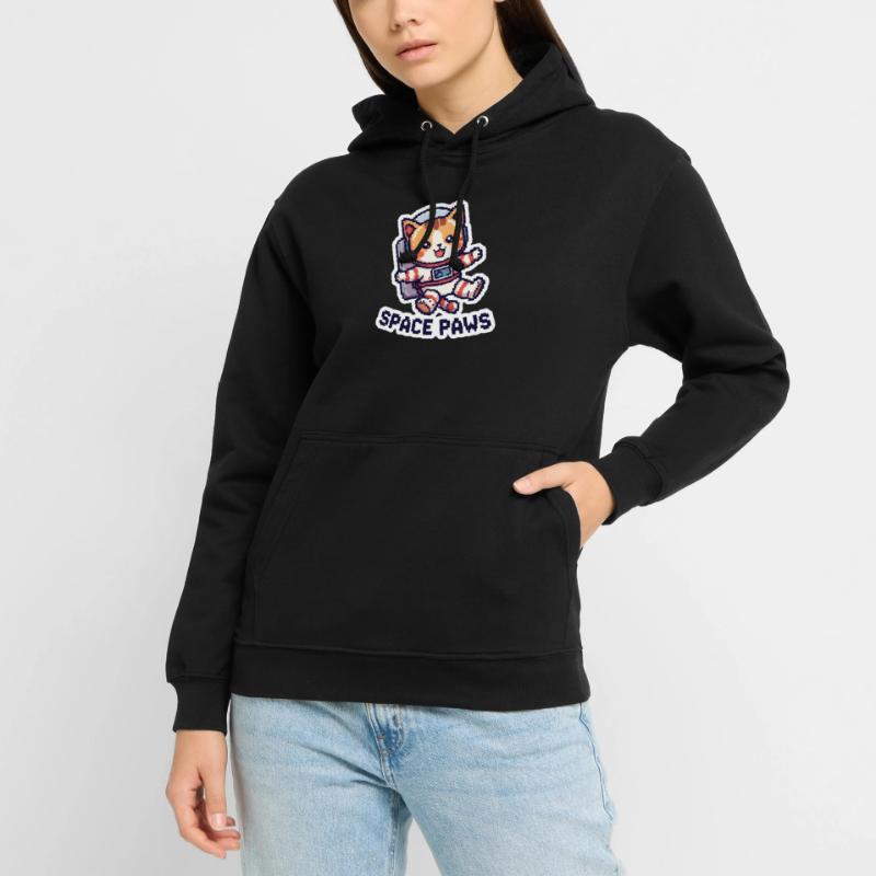 Space Paws – Chat pixel dans l’espace Sweat-shirt à capuche unisexe