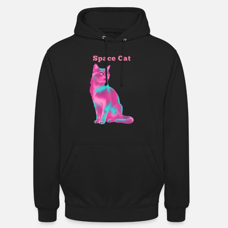 Chat de l’espace - Sweat-shirt à capuche unisexe - noir