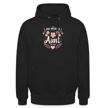 Tante 2026 Tante 2026 Befördert zu Tante 2026 - Unisex Hoodie - Schwarz - Vorne - Alina (178cm) & Michal (187cm)