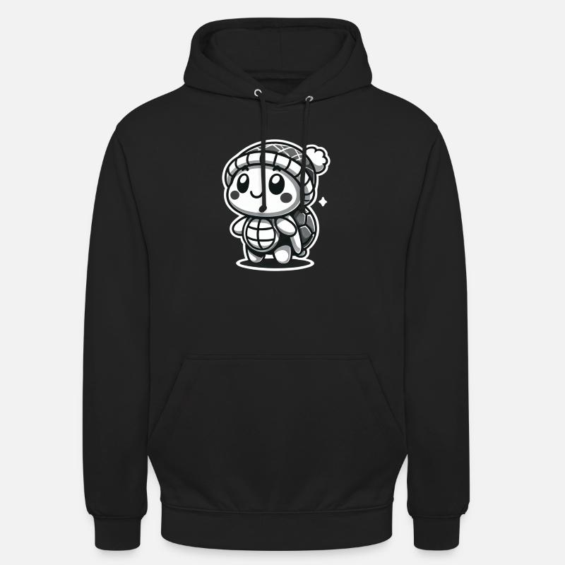 Curious Turtle - Hat Explorer - Unisex Hoodie - Schwarz