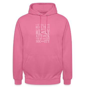 Herzinfarkt Überlebt Herzattacke - Unisex Hoodie - Pink - Vorne - Alina (178cm) & Michal (187cm)