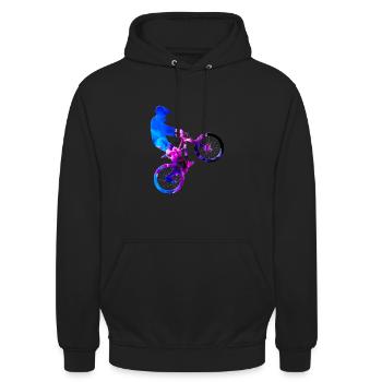 Mountain Bike Wheelie Backwheelhop - Unisex Hoodie - black - Front - Alina (178cm) & Michal (187cm)