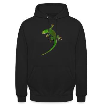 Gecko - Unisex Hoodie - Schwarz - Vorne - Alina (178cm) & Michal (187cm)