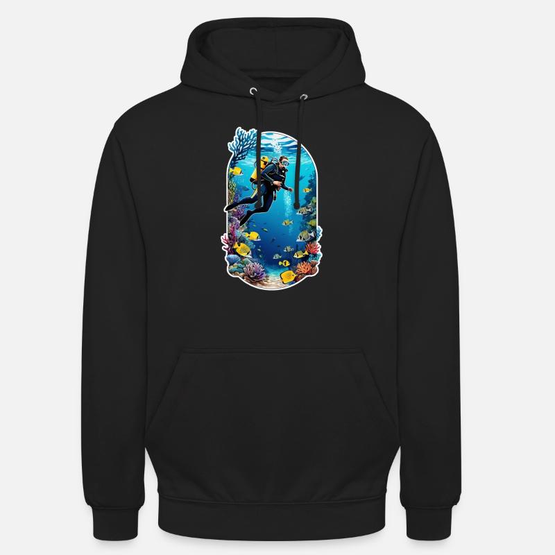 plongée sous marine - Sweat-shirt à capuche unisexe - noir