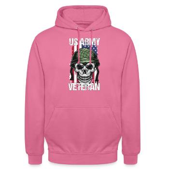 US Army Soldier Flag Gift - Unisex Hoodie - pink - Front - Alina (178cm) & Michal (187cm)