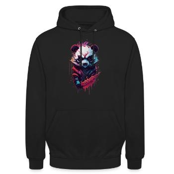Panda Ninja Dark Fantasy Evil - Sweat-shirt à capuche unisexe - noir - Devant - Alina (178cm) & Michal (187cm)