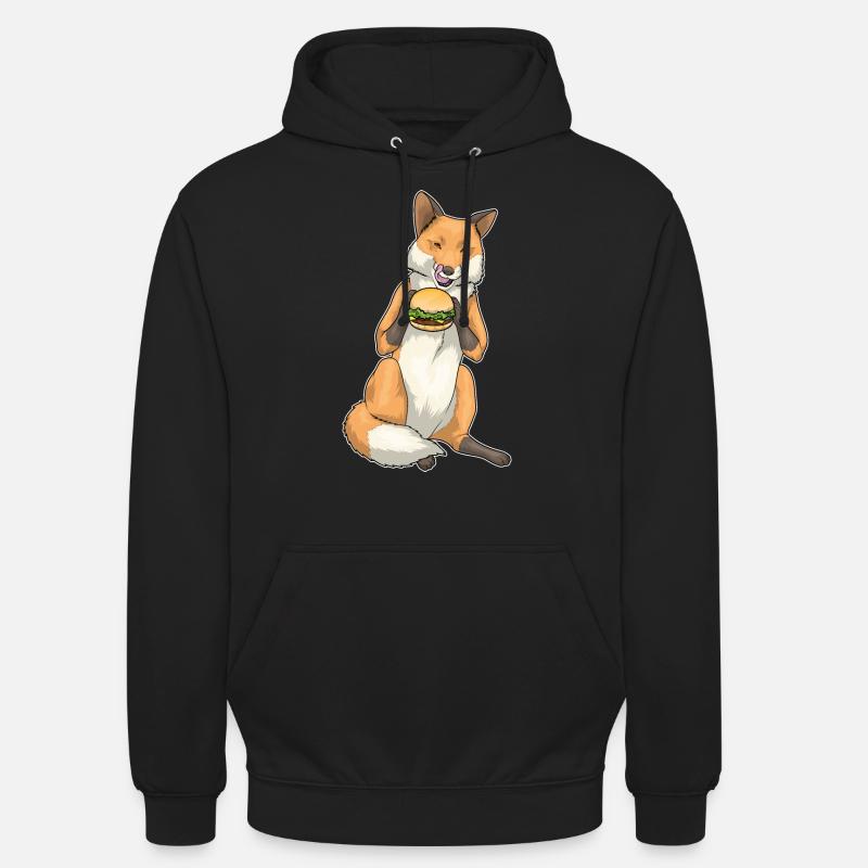 Fuchs Burger - Sweat-shirt à capuche unisexe - noir