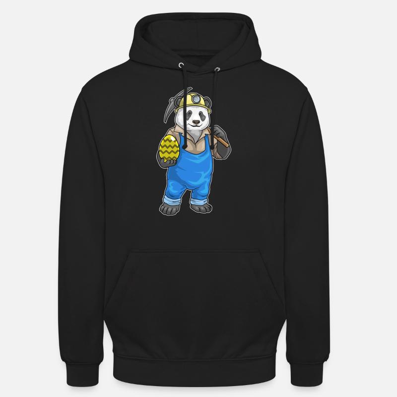 Panda Easter Mining - Sweat-shirt à capuche unisexe - noir