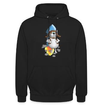 Nouveau départ - Rocket - Comic - Sweat-shirt à capuche unisexe - noir - Devant - Alina (178cm) & Michal (187cm)