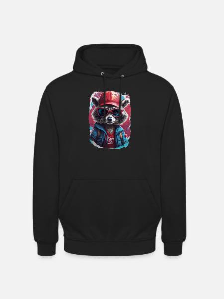 Raccoon Vector - Unisex Hoodie - Schwarz