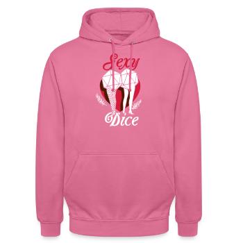 Pen and paper sexy dice - Unisex Hoodie - pink - Front - Alina (178cm) & Michal (187cm)
