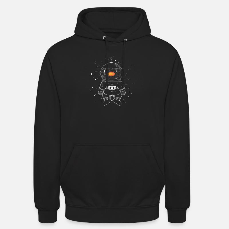 Astronaute avec un poisson rouge - Sweat-shirt à capuche unisexe - noir
