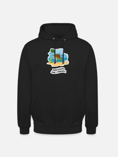 Dinosaurs are Friends - Unisex Hoodie - black