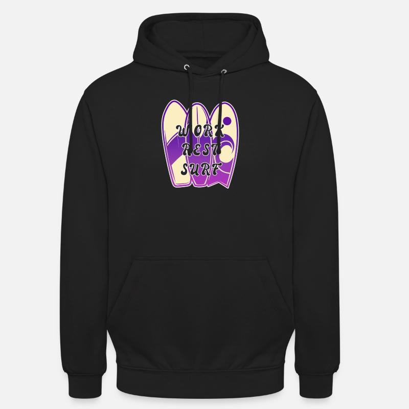 Design de dicton surf - Sweat-shirt à capuche unisexe - noir