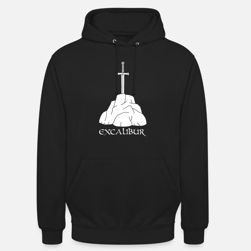 L'épée Excalibur (blanc) - Sweat-shirt à capuche unisexe - noir