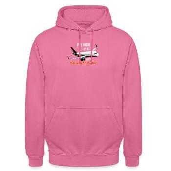 Skybound & Stylish – Ideales Fliegergeschenk! - Unisex Hoodie - Pink - Vorne - Alina (178cm) & Michal (187cm)