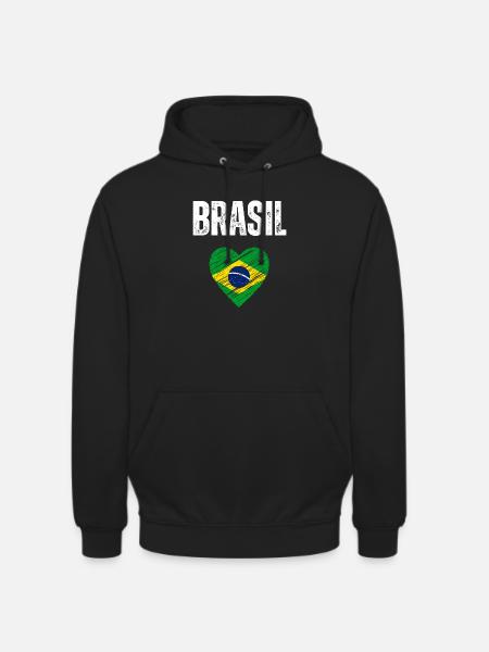 I love Brazil, flag of Brazil - Unisex Hoodie - black