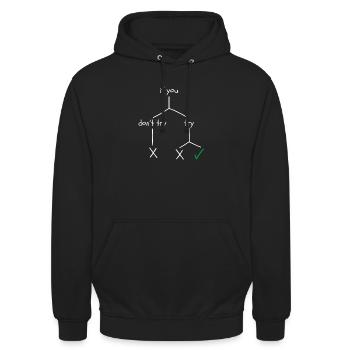 Design motivant sur le courage et la persévérance - Sweat-shirt à capuche unisexe - noir - Devant - Alina (178cm) & Michal (187cm)