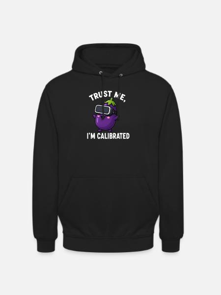 Eggplant Comic Saying Gamer Cartoon - Unisex Hoodie - black