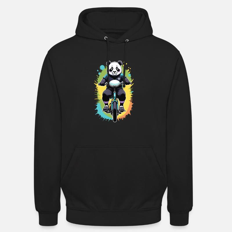 Panda Radfahrer - Unisex Hoodie - Schwarz