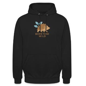 Igel - Unisex Hoodie - Schwarz - Vorne - Alina (178cm) & Michal (187cm)
