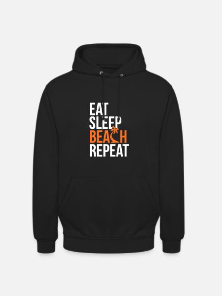 Eat Sleep Beach Repeat - Unisex Hoodie - black