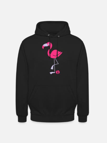 Flamingo (2c) - Unisex Hoodie - Schwarz