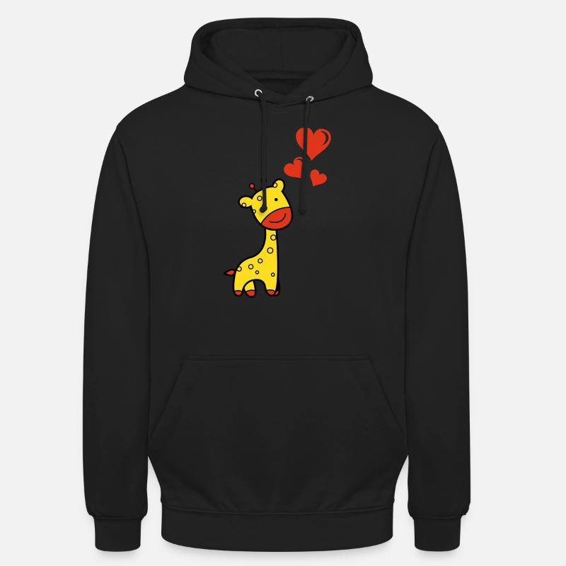 Girafe amoureuse - Sweat-shirt à capuche unisexe - noir