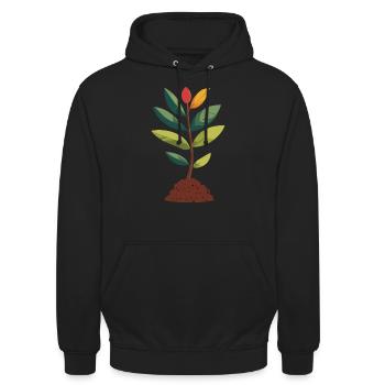 Plant - Unisex Hoodie - black - Front - Alina (178cm) & Michal (187cm)