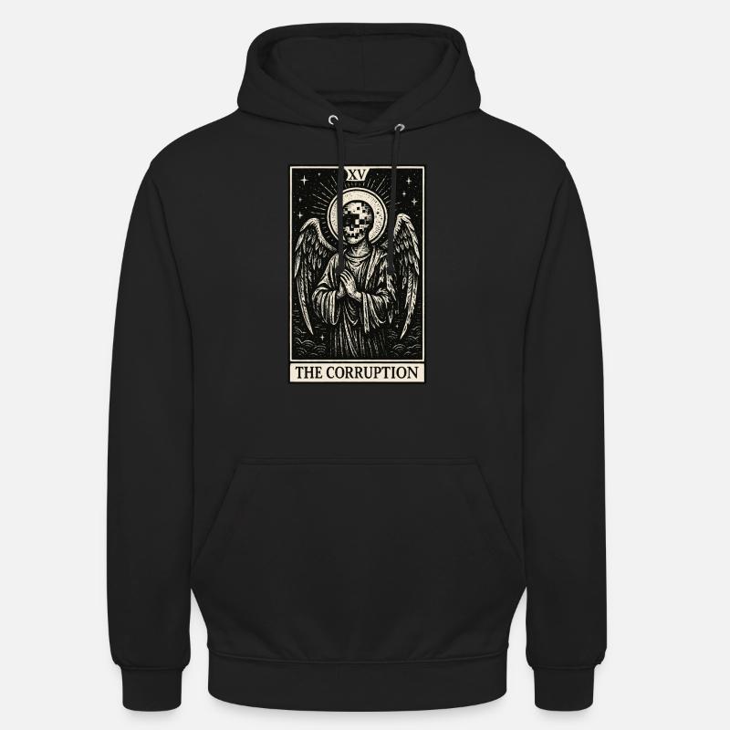 Tarot Datahoarding: The Corruption Angel - Unisex Hoodie - black