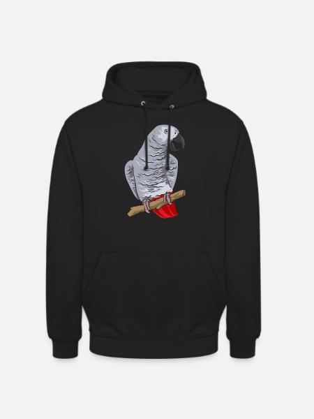 Graupapagei Perroquet gris d’Afrique Papagei - Sweat-shirt à capuche unisexe - noir