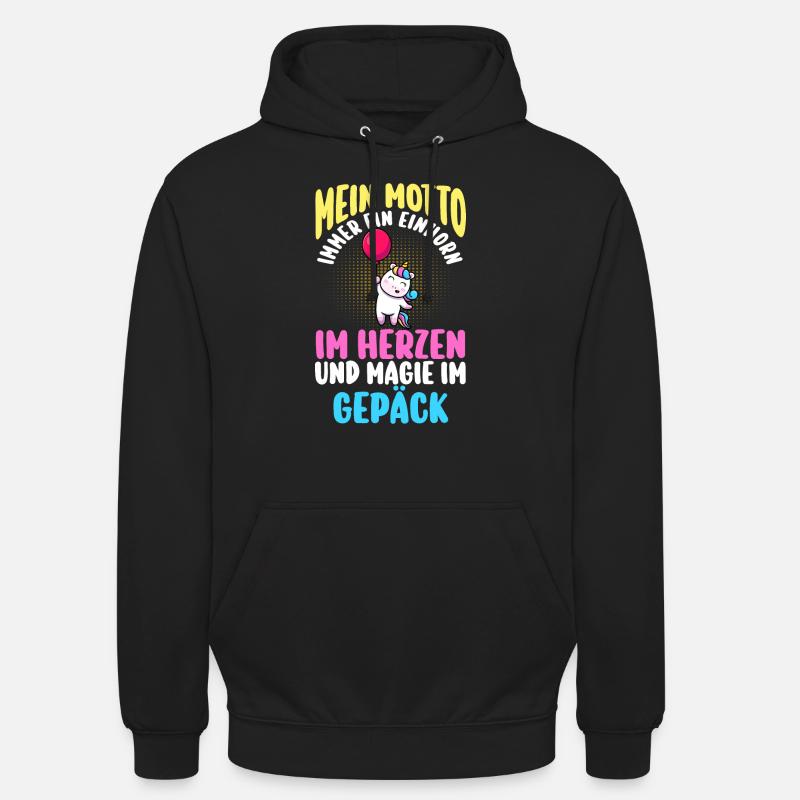 Licorne - Sweat-shirt à capuche unisexe - noir