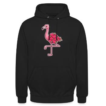 Flamingo Drachenfrucht Design für - Unisex Hoodie - Schwarz - Vorne - Alina (178cm) & Michal (187cm)