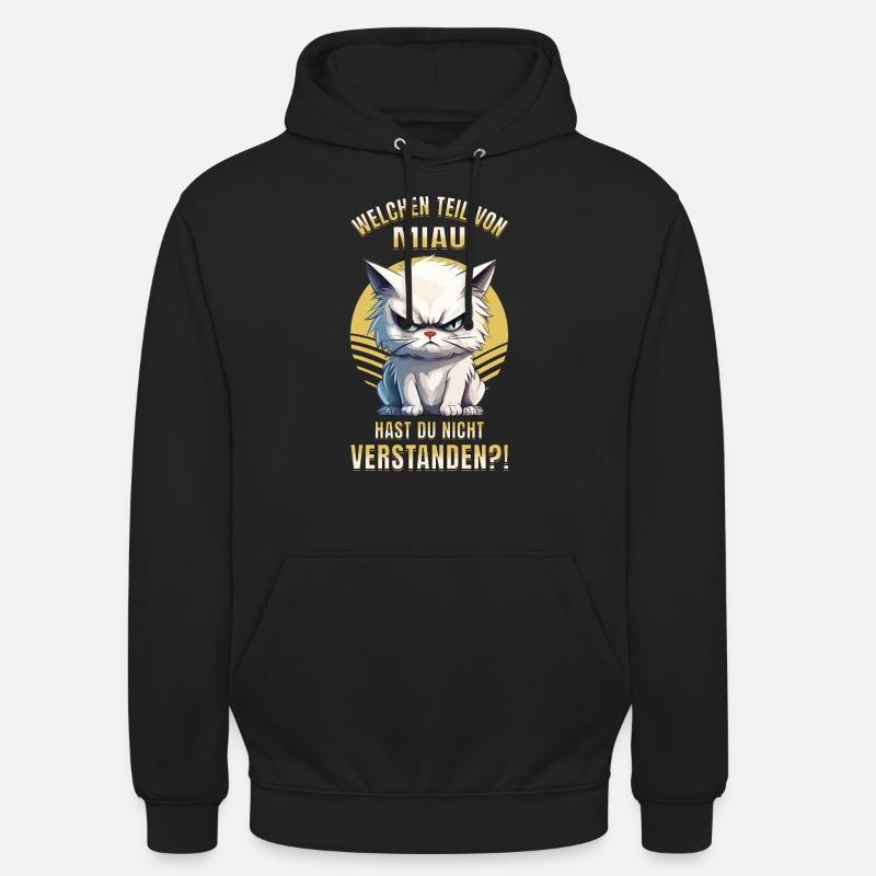 Chat, , , , Miaou, Drôle - Sweat-shirt à capuche unisexe - noir