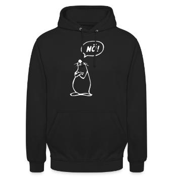 NÖ ! T-Shirt - Unisex Hoodie - Schwarz - Vorne - Alina (178cm) & Michal (187cm)
