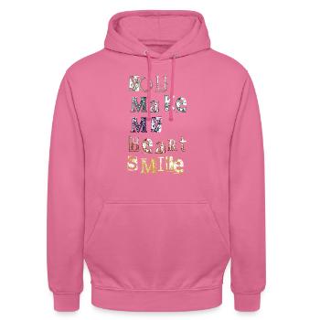 You make my heart smile - Unisex Hoodie - Pink - Vorne - Alina (178cm) & Michal (187cm)