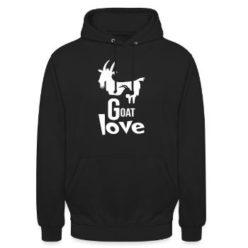 Goat, goat "goat love" goatee - Unisex Hoodie - black - Front - Alina (178cm) & Michal (187cm)