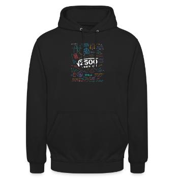 2500 Jahre Mathe-Kritzeleien - Unisex Hoodie - Schwarz - Vorne - Alina (178cm) & Michal (187cm)