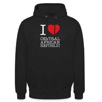 J’adore République centrafricaine - Sweat-shirt à capuche unisexe - noir - Devant - Alina (178cm) & Michal (187cm)