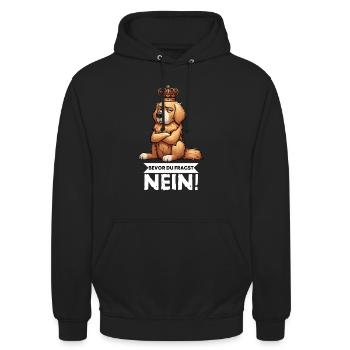 Bevor Du Fragst Golden Retriever Goldie Goldies - Unisex Hoodie - Schwarz - Vorne - Alina (178cm) & Michal (187cm)