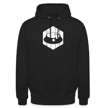 Haustier Futter - Unisex Hoodie - Schwarz - Vorne - Alina (178cm) & Michal (187cm)