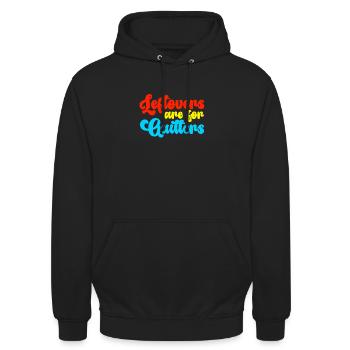 Les restes sont pour les fumeurs Citation alimentaire amusante - Sweat-shirt à capuche unisexe - noir - Devant - Alina (178cm) & Michal (187cm)