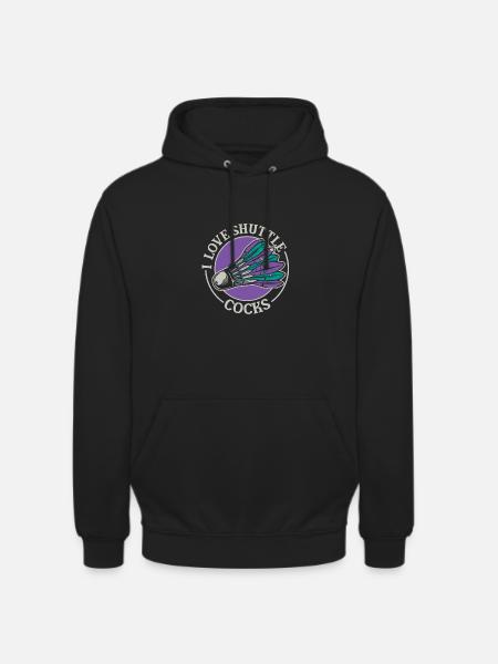 Uwielbiam lotki Badminton Fan Design - Bluza z kapturem typu unisex - czarny