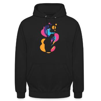 Saxophonist Blasmusik - Unisex Hoodie - Schwarz - Vorne - Alina (178cm) & Michal (187cm)