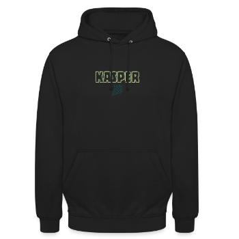 kasper 1 - Unisex Hoodie - Schwarz - Vorne - Alina (178cm) & Michal (187cm)