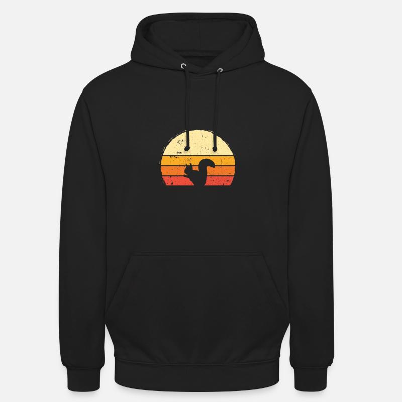 Retro Eichhörnchen - Unisex Hoodie - Schwarz
